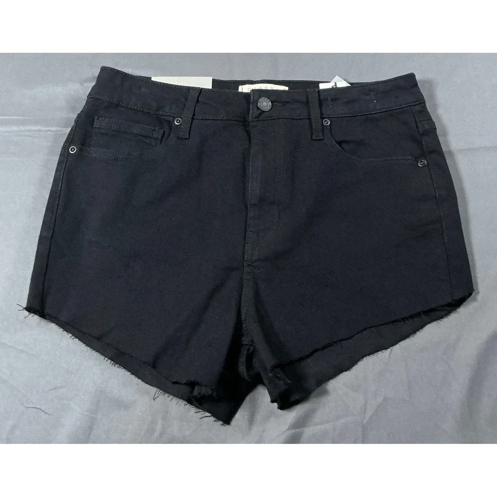 Harper Heritage Women High Rise Skinny Black Denim Cut Off Short Sz 29/ US 8 NWT